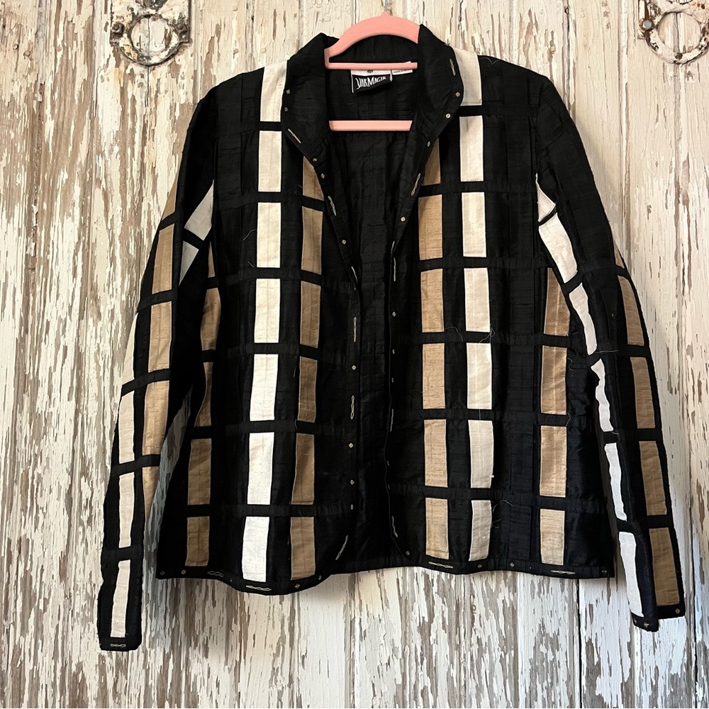 Vintage 90s silk woven jacket